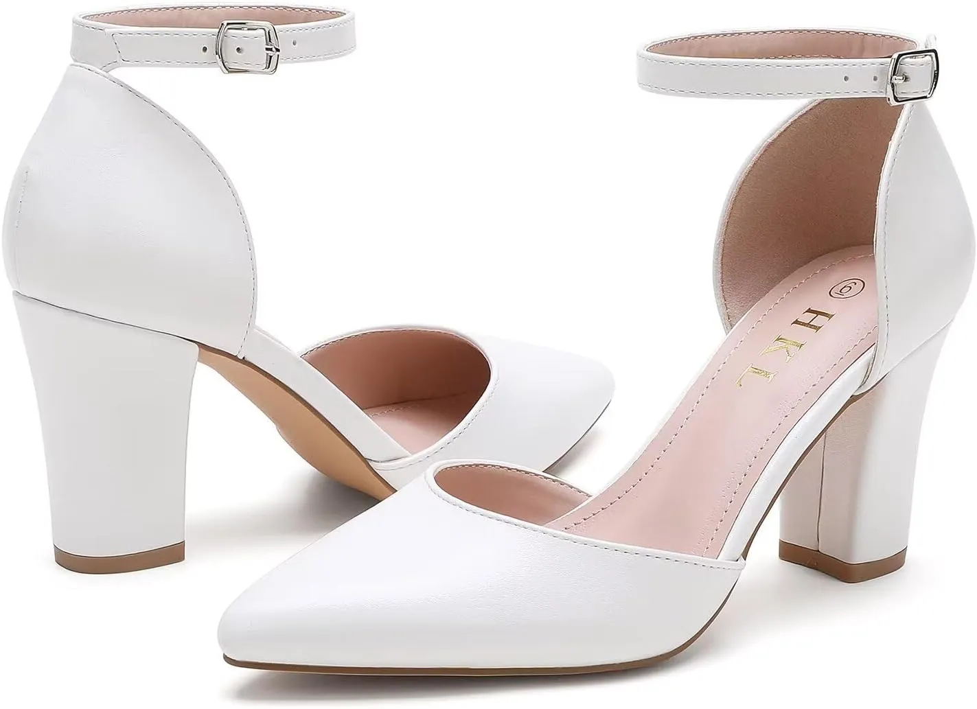 HKL Women's Closed Toe Pointed Heels Pumps