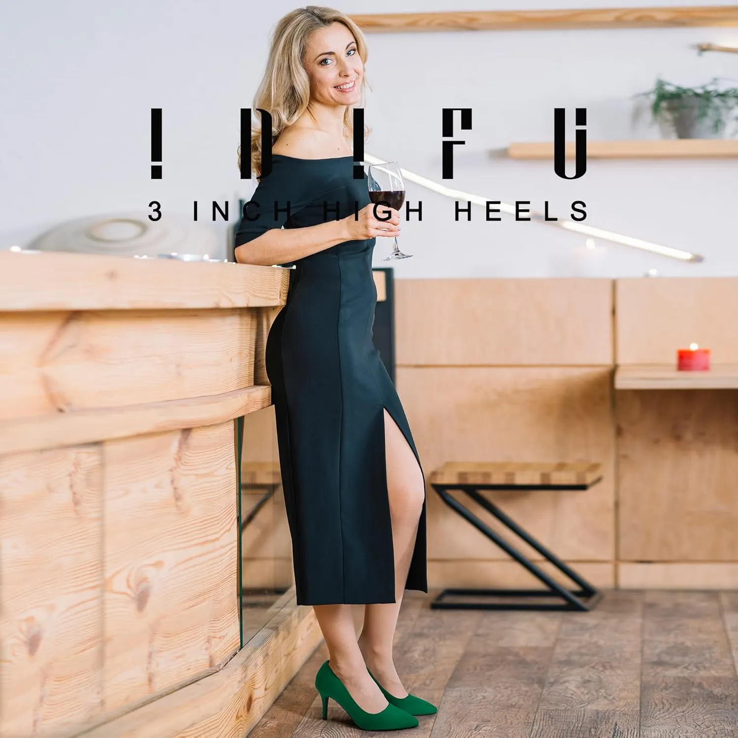 IDIFU IN3 High Heels Pumps Closed Toe Heels Women's Pumps Stiletto Pointed Toe Dress Shoes Wedding Prom Bridal Work Office Bride Bridesmaid Guest Trendy Dressy Fashion Comfortable Classic Pumps Shoes