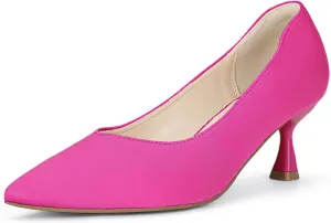 IDIFU IN3 Women's Pumps Kitten Closed Toe Heels Low Pointed Toe Heels Wedding Bridal Office Formal Work Prom Dress Shoes for Women Comfortable Dressy Trendy Cute Pumps Shoes
