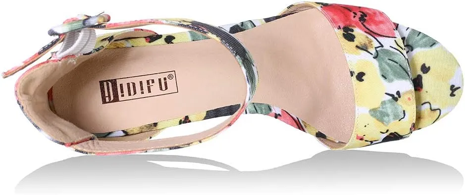 IDIFU Women's Ankle-Strap Heeled Sandal