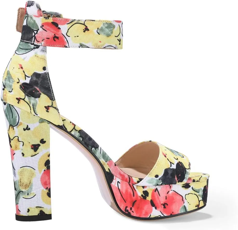 IDIFU Women's Ankle-Strap Heeled Sandal