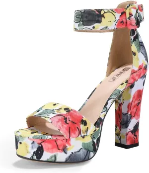 IDIFU Women's Ankle-Strap Heeled Sandal