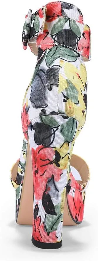 IDIFU Women's Ankle-Strap Heeled Sandal