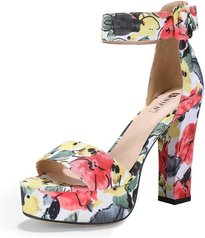 IDIFU Women's Ankle-Strap Heeled Sandal