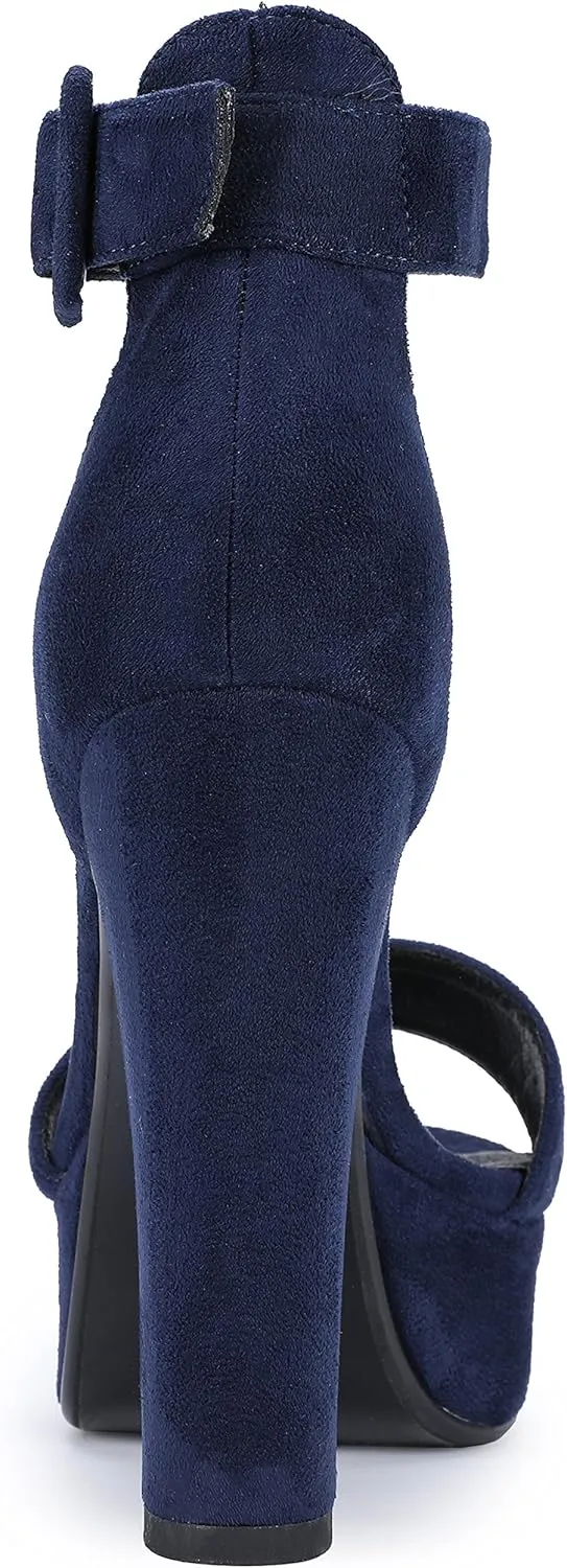IDIFU Women's Ankle-Strap Heeled Sandal