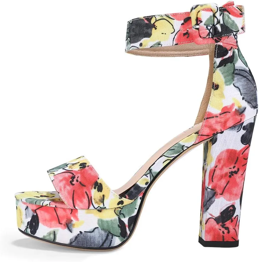 IDIFU Women's Ankle-Strap Heeled Sandal