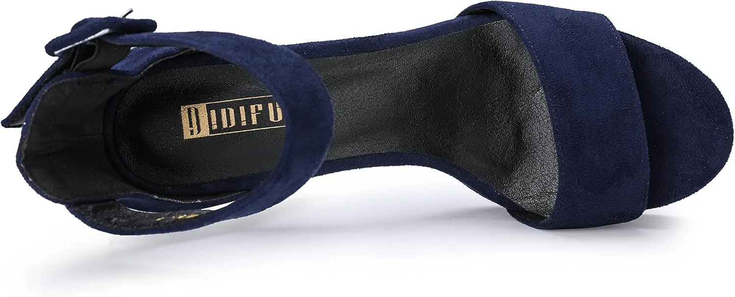 IDIFU Women's Ankle-Strap Heeled Sandal