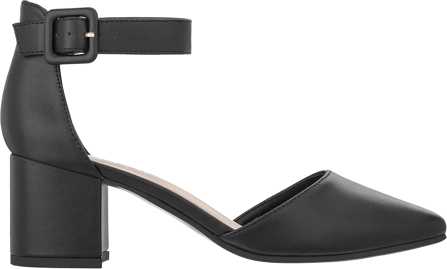 ILLUDE Women’s Heels Pointy Closed Toe Pump Ankle Strap Chunky Low Block Heels