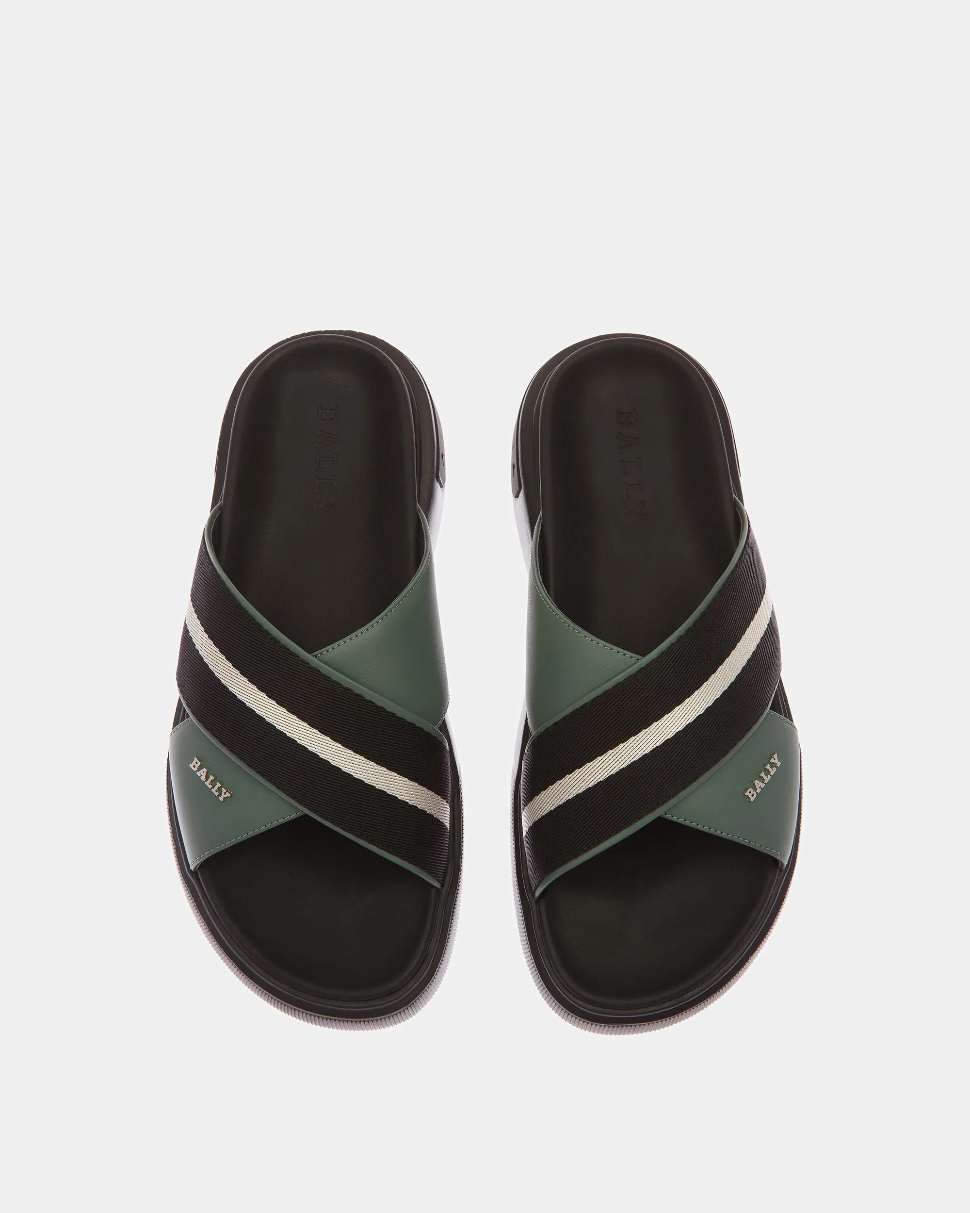 Jake Leather Sandals In Sage