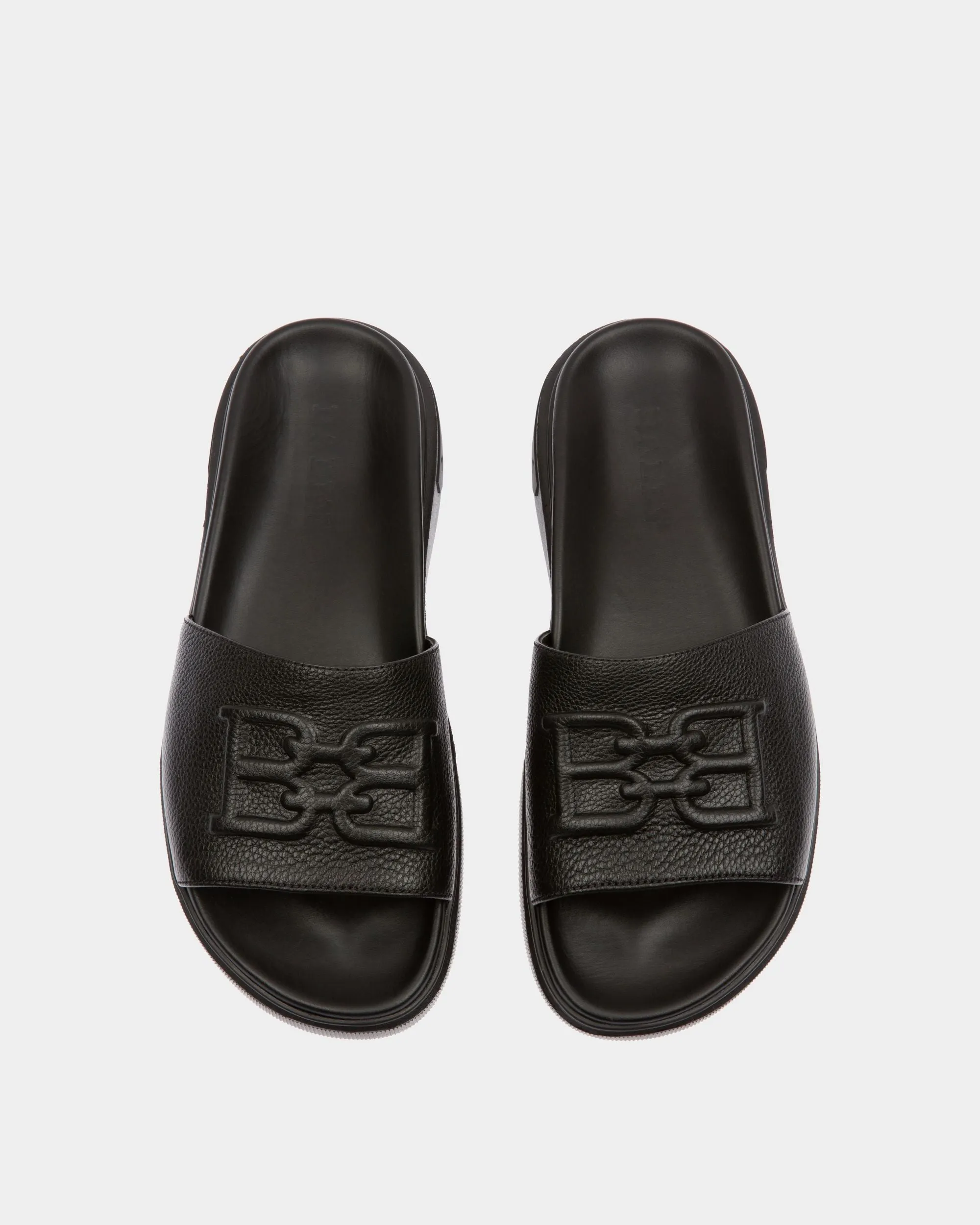 Jarmo Leather Slides In Black