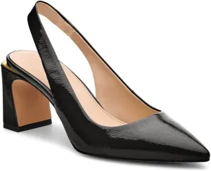 Jeimpoey Womens Slingback Chunky Heels Point-toe Pump Shoes Block Heel Summer Sandals Low-heel Party Shoes
