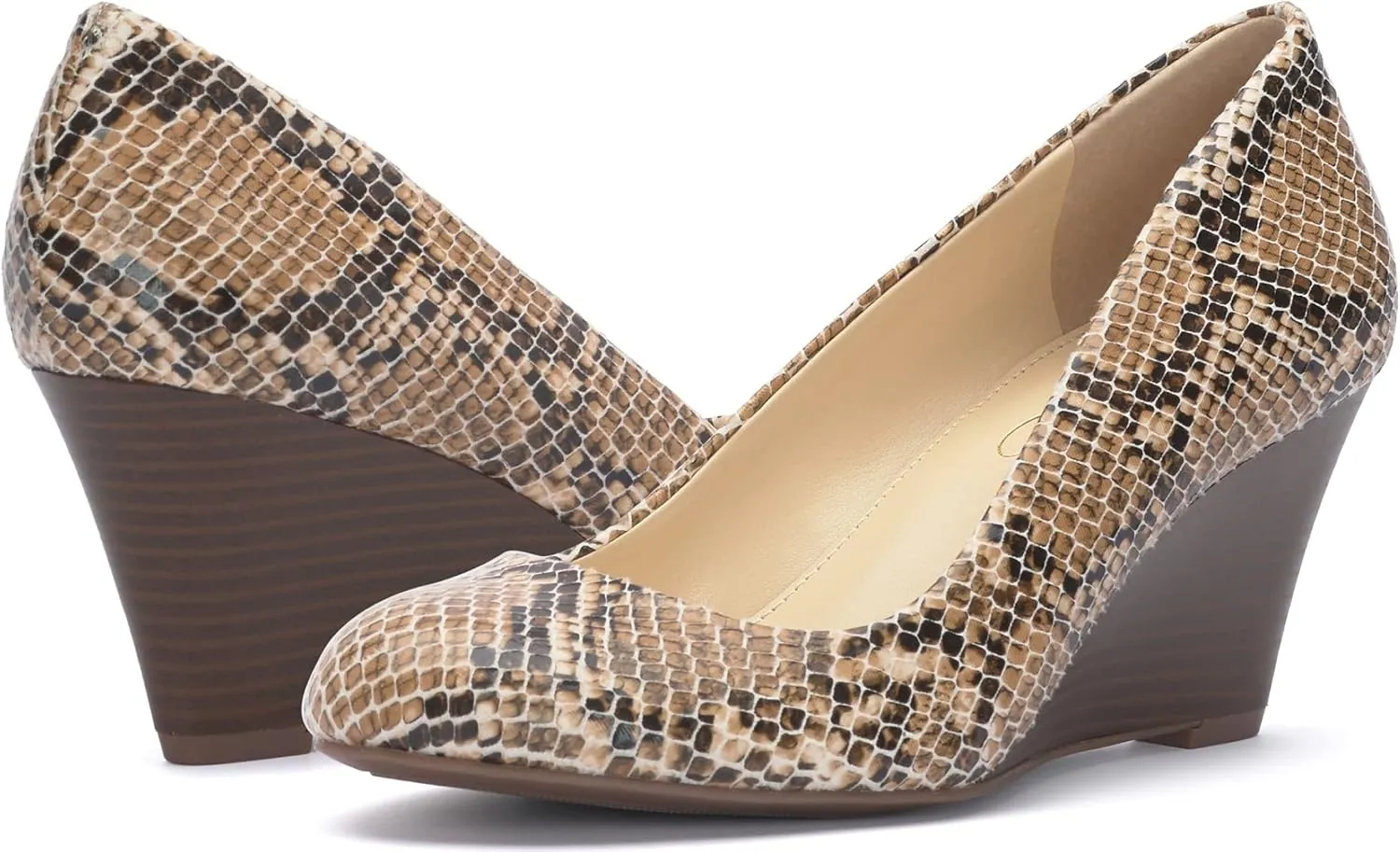 Jessica Simpson Women's Sampson Round Toe Wedge Heels Pumps