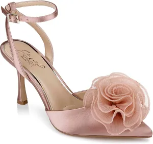 Jewel Badgley Mischka Taylee Satin Ankle Strap Stiletto Heels