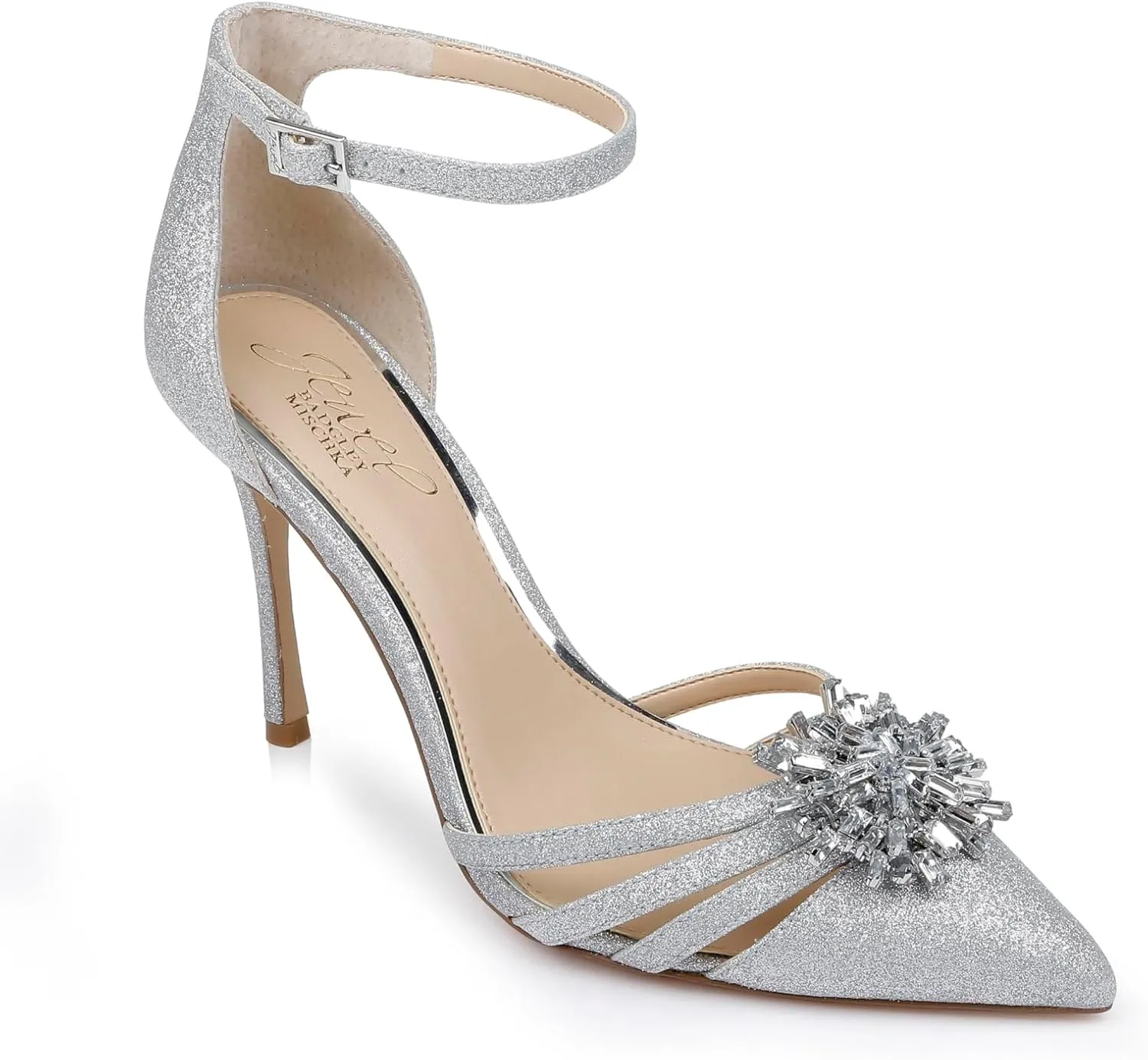 Jewel Badgley Mischka Violette Crystal Pointed Stiletto Heels
