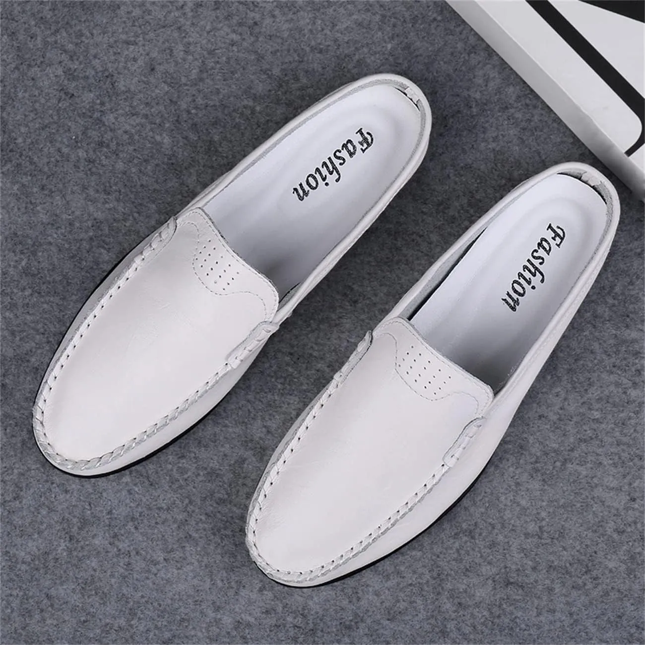 JOYVIP Mens Leater Mules Backless Slip on Walking Shoes Clog Slippers Casual Sandals