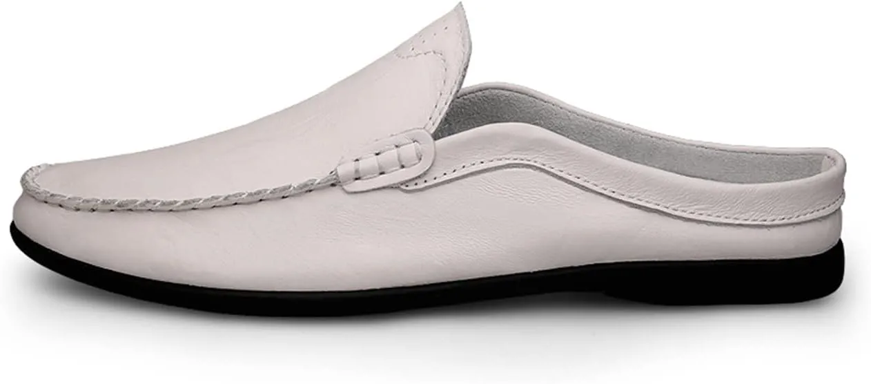 JOYVIP Mens Leater Mules Backless Slip on Walking Shoes Clog Slippers Casual Sandals