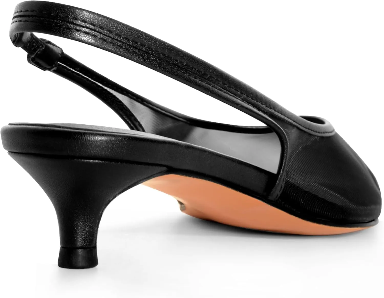 Kitten Heel Pump Shoes Mesh Heels for Women Pointed Toe Slingback Heels