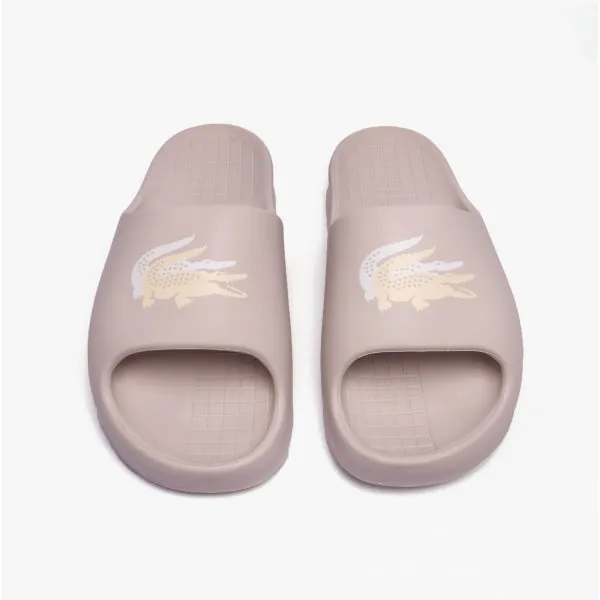 Lacoste CROCO 2.0 Womens Cushioned Sliders Off White