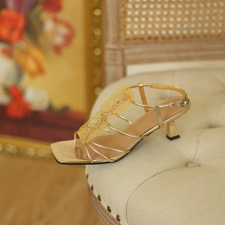 Ladies Ankle Strap Kitten Heel Sandals