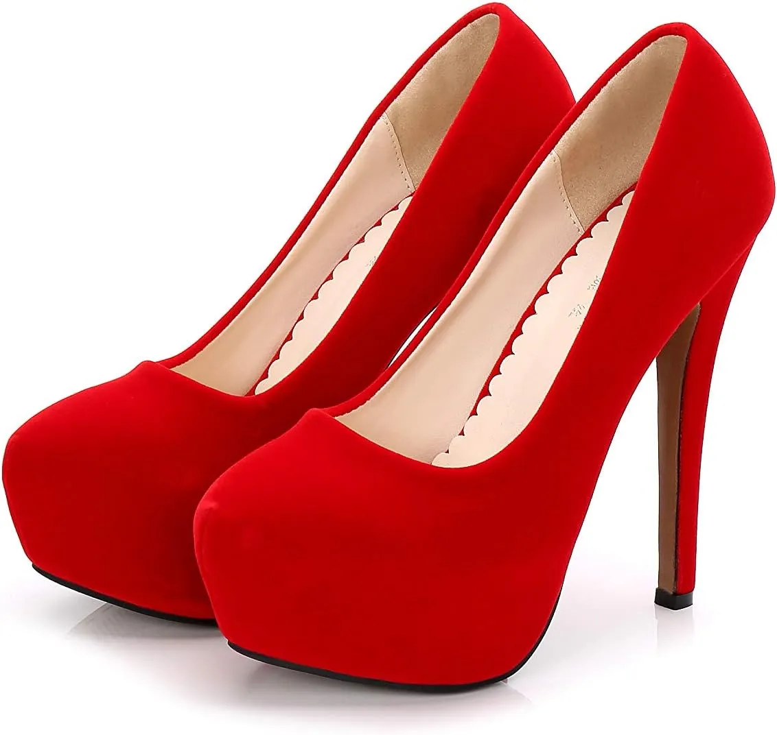 Ladies Golden Classic High-Heeled Platform Pump Dress Wedding Sexy Stiletto