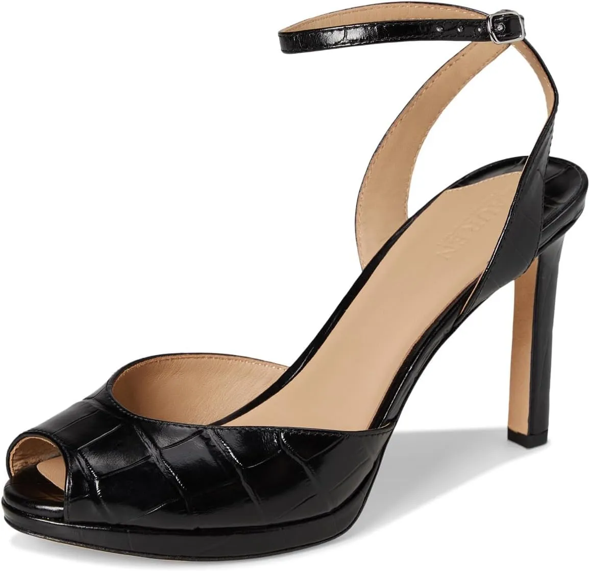 Lauren Ralph Lauren Women's Kyla Crocodile-Embossed Leather Sandal