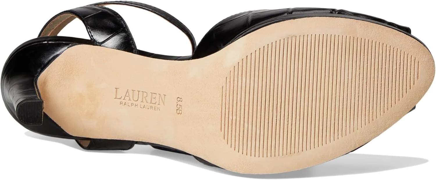 Lauren Ralph Lauren Women's Kyla Crocodile-Embossed Leather Sandal