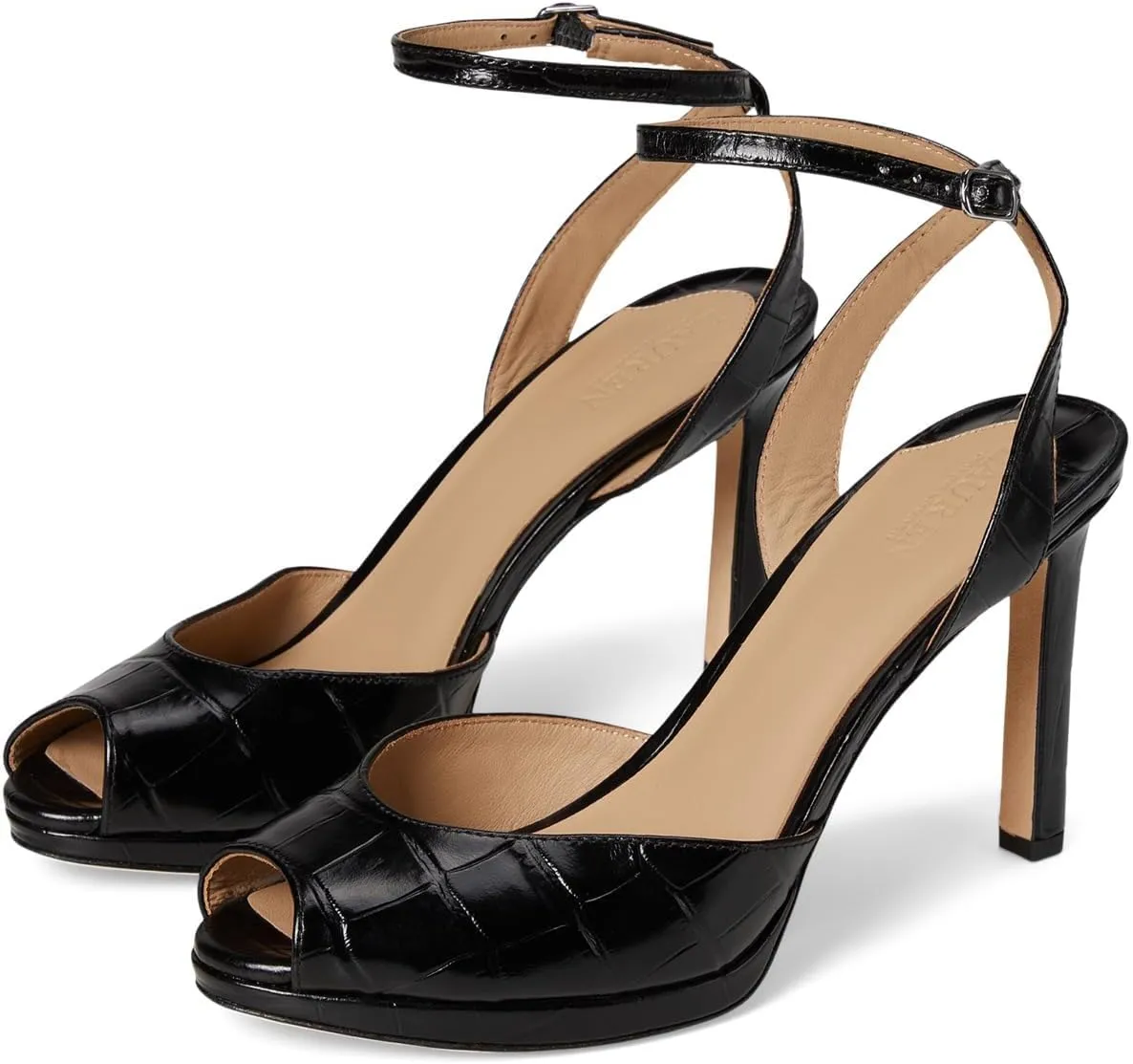 Lauren Ralph Lauren Women's Kyla Crocodile-Embossed Leather Sandal