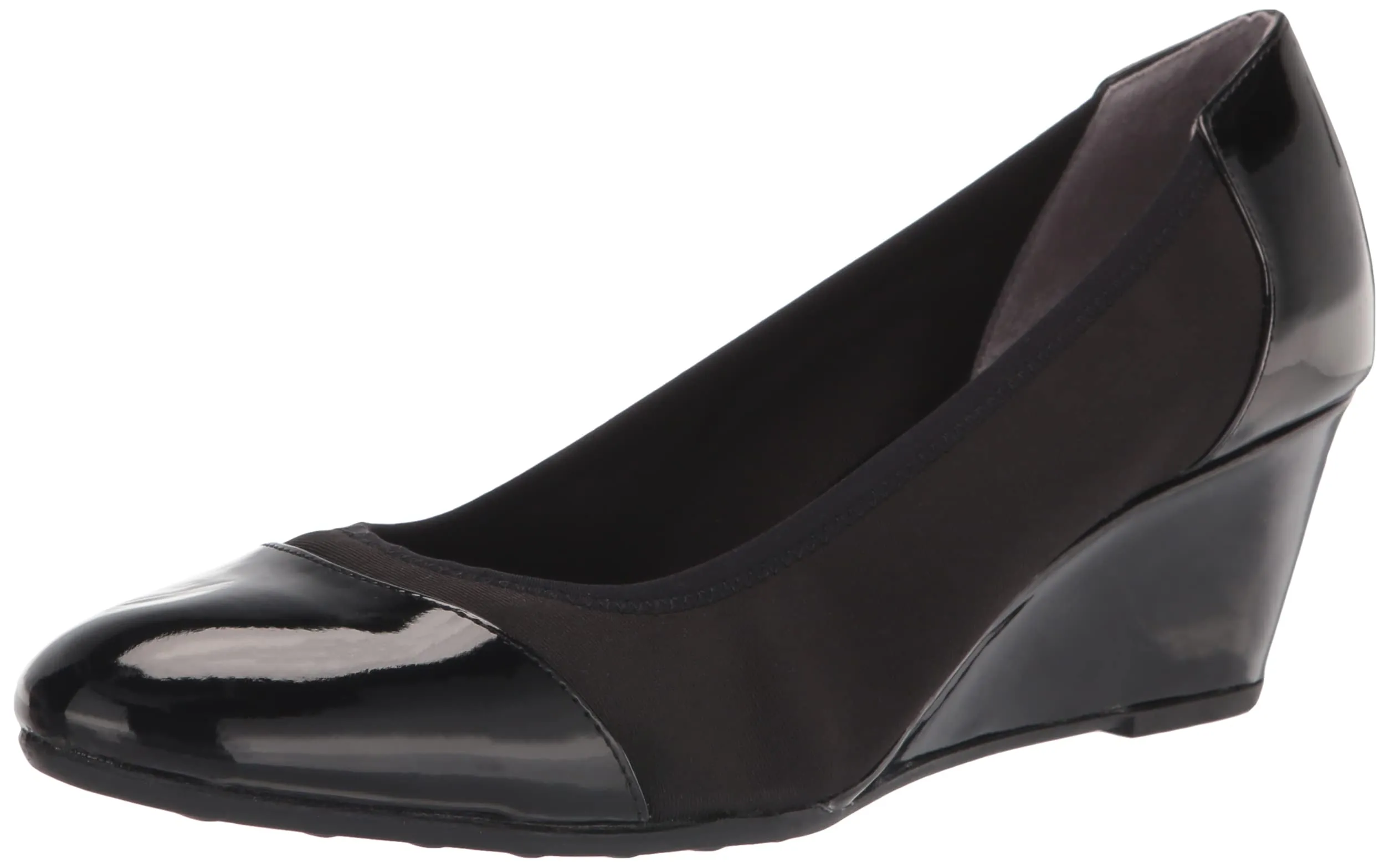 LifeStride Women's Juliana Stretch Wedge Pump, Black, 8 M US