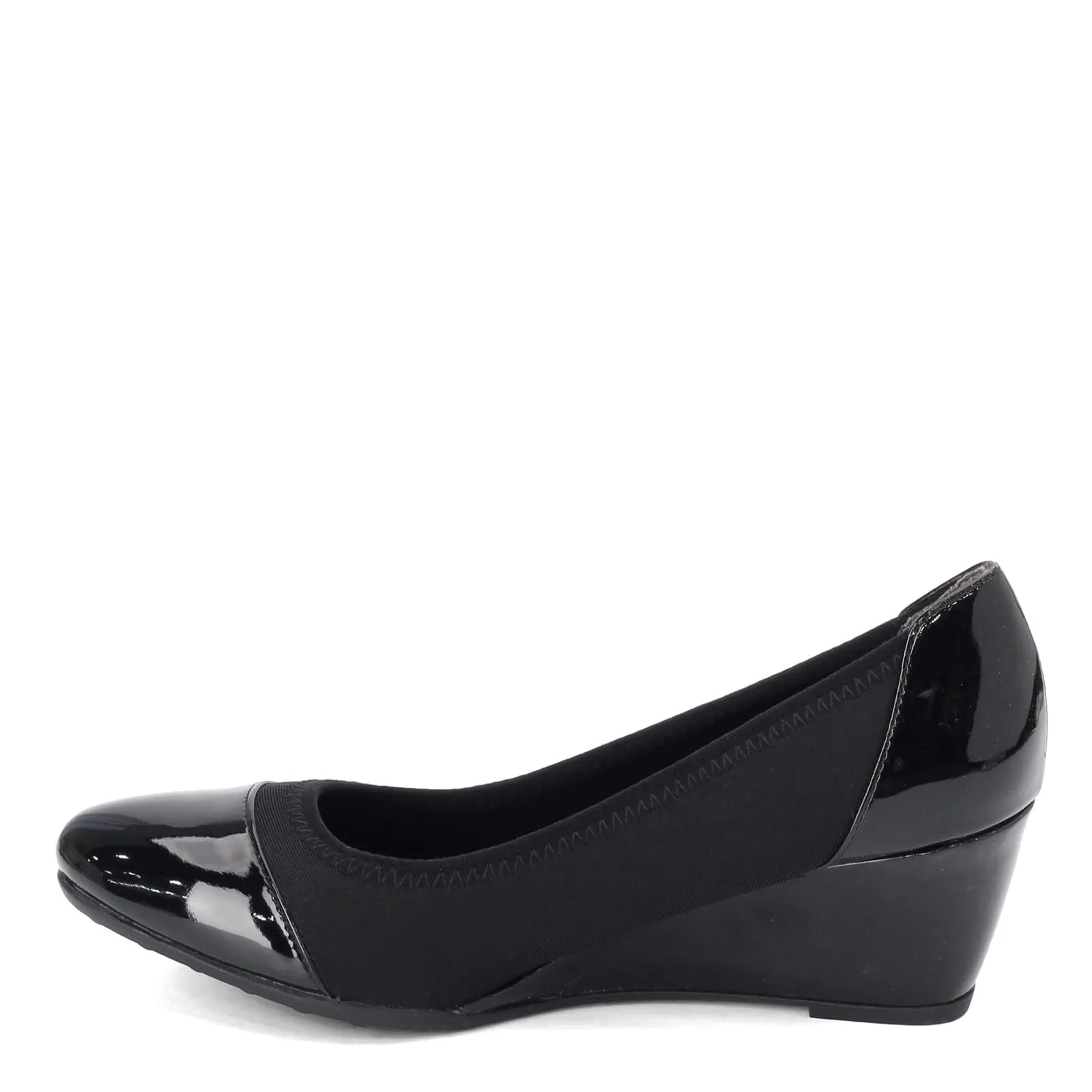 LifeStride Women's Juliana Stretch Wedge Pump, Black, 8 M US