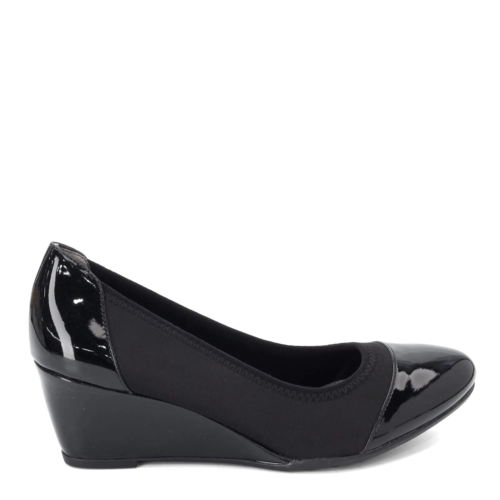 LifeStride Women's Juliana Stretch Wedge Pump, Black, 8 M US