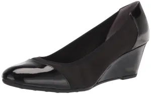 LifeStride Women's Juliana Stretch Wedge Pump, Black, 8 M US