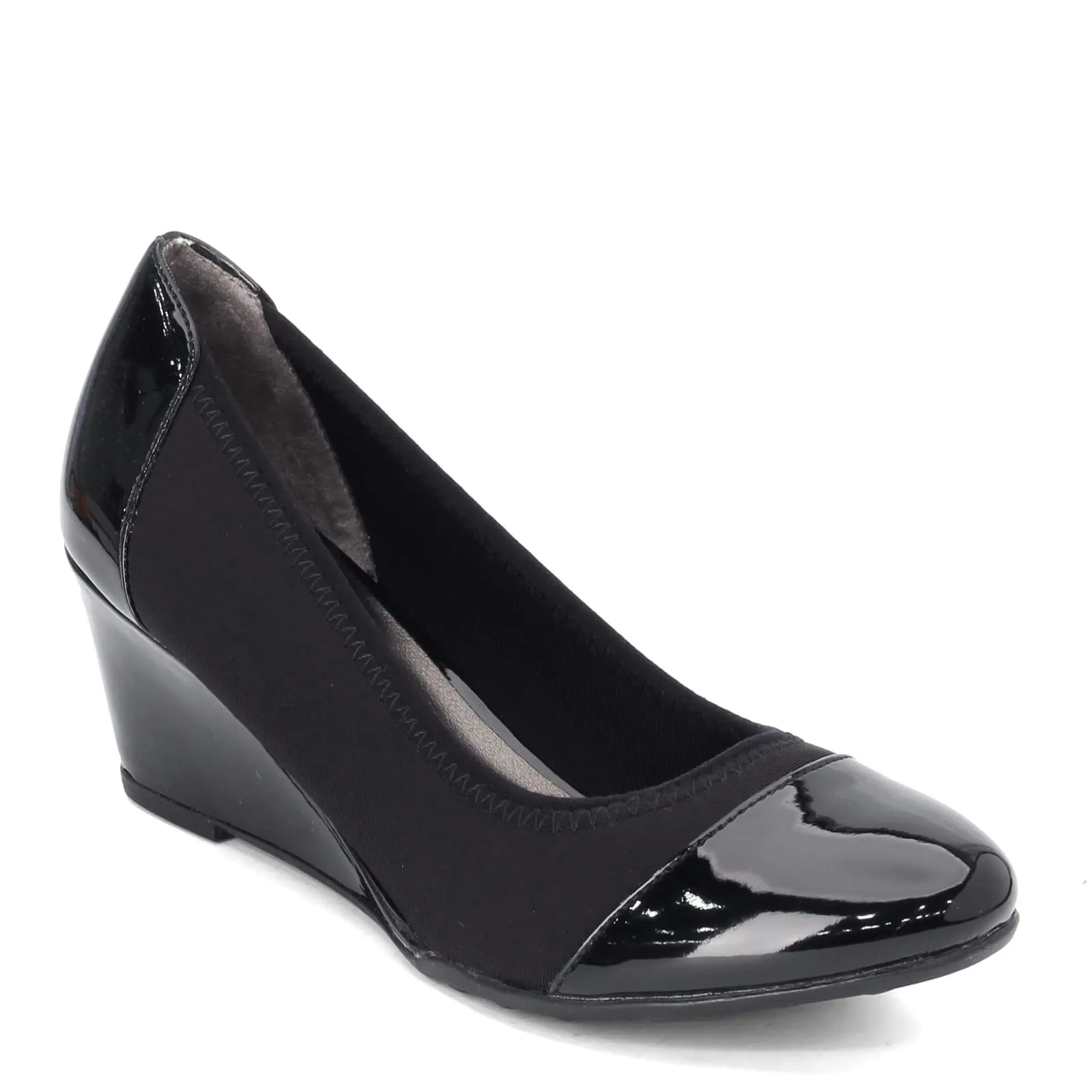 LifeStride Women's Juliana Stretch Wedge Pump, Black, 8 M US
