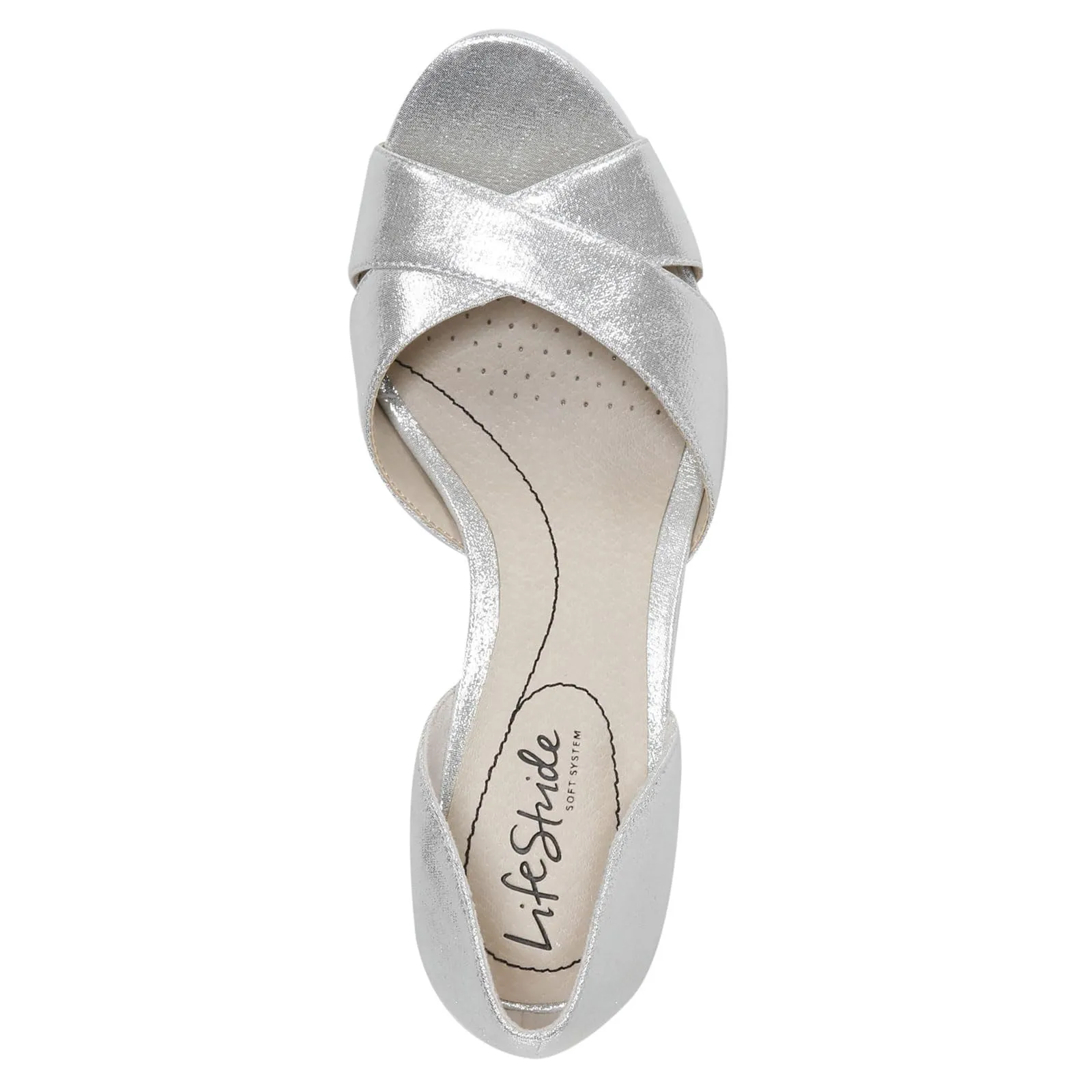 LifeStride Womens Mykonos Pump, Silver, 9.5 Wide US