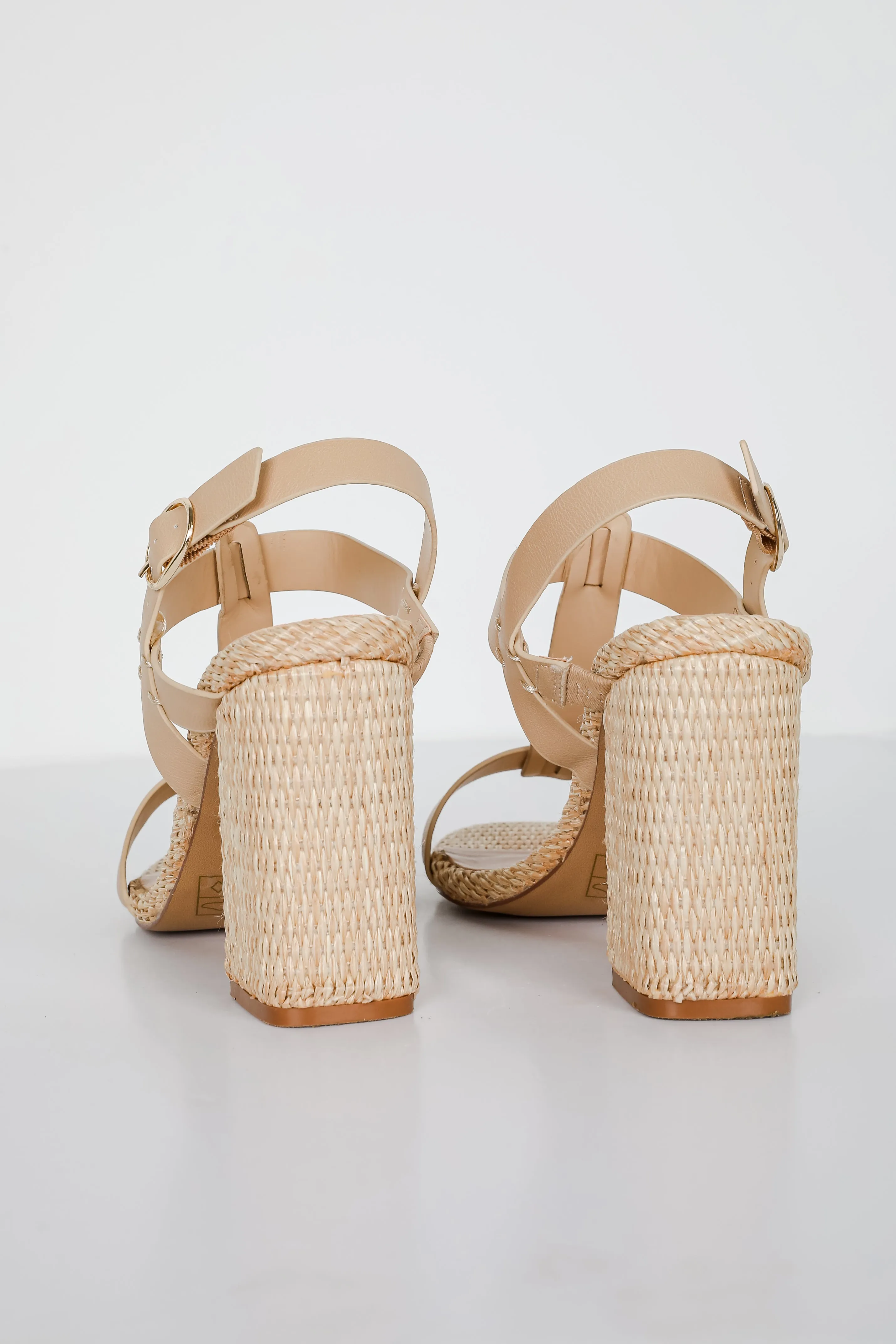 Lovely Steps Natural Raffia Heels