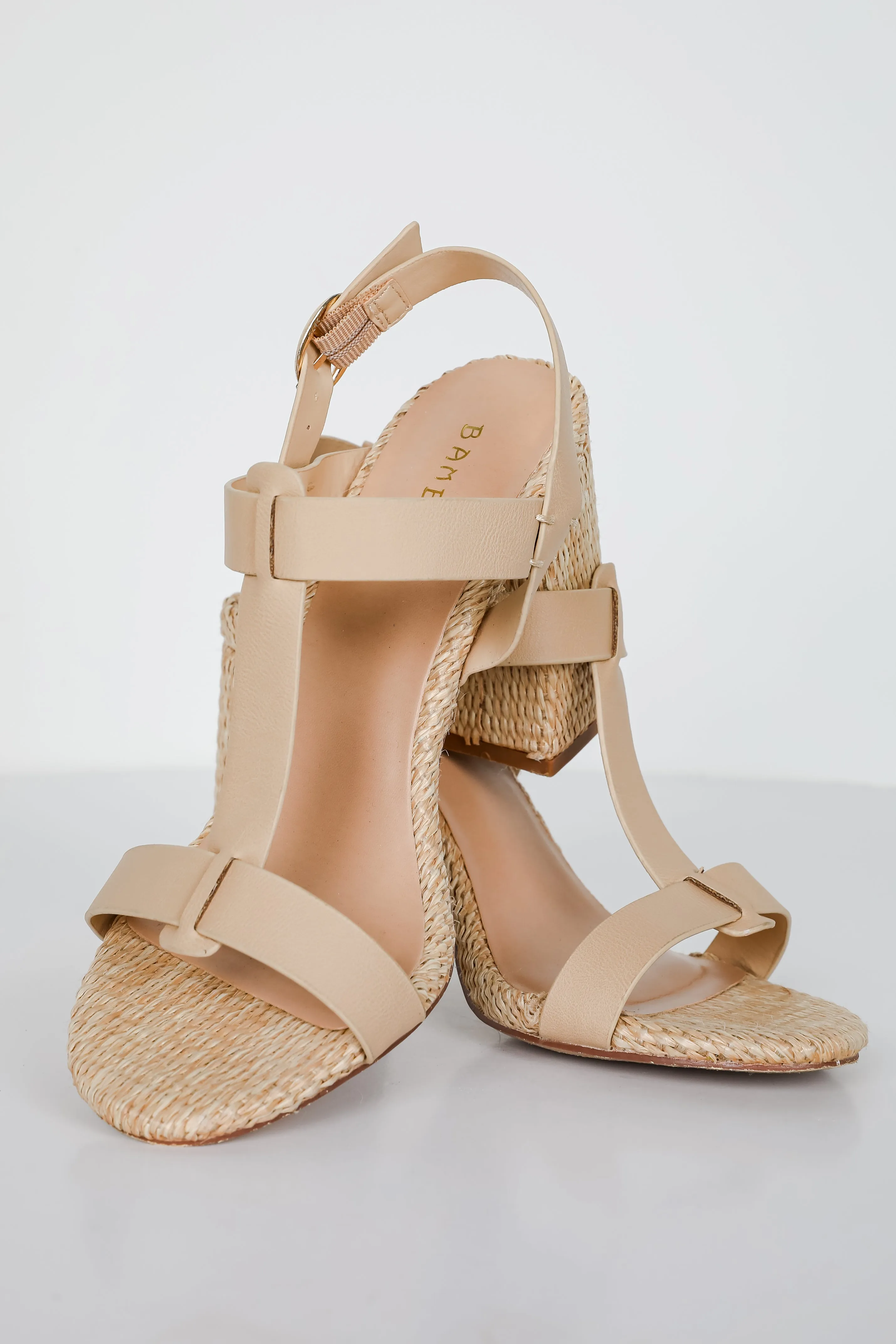 Lovely Steps Natural Raffia Heels