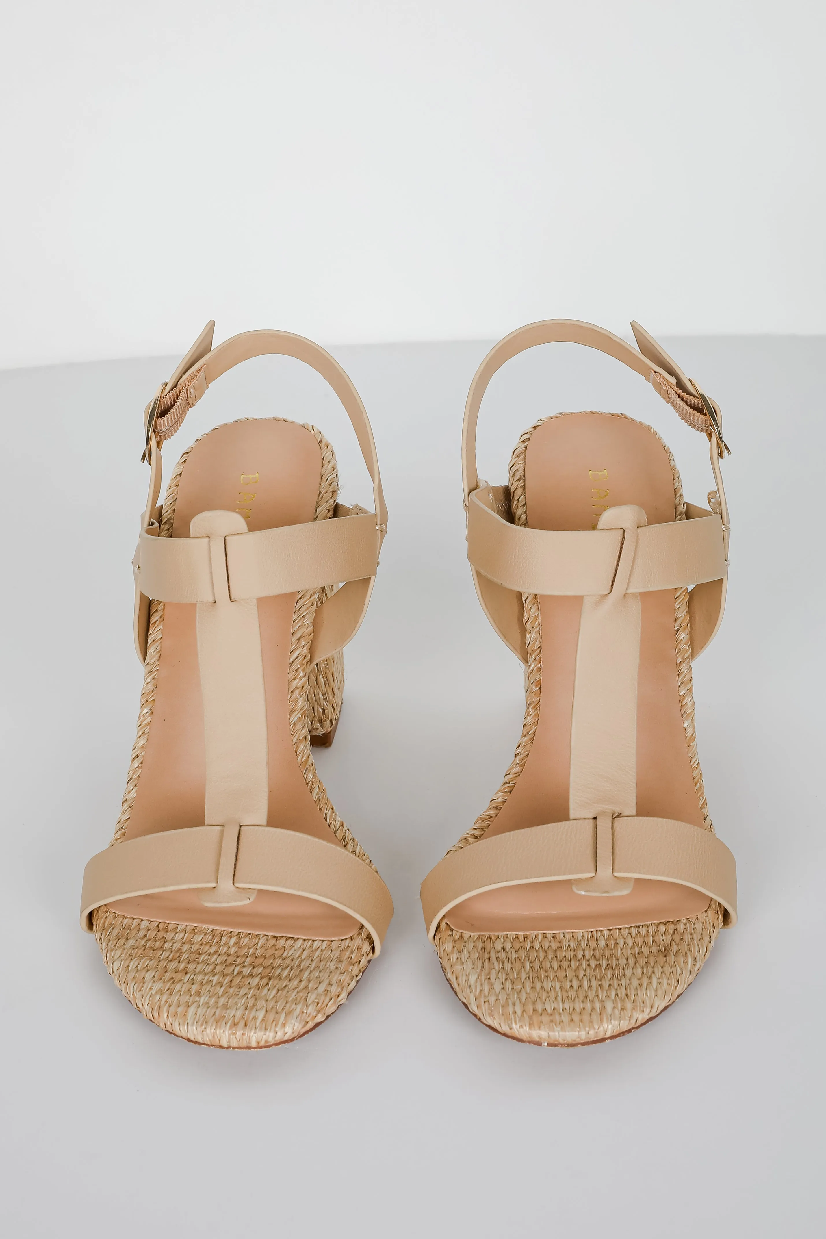 Lovely Steps Natural Raffia Heels