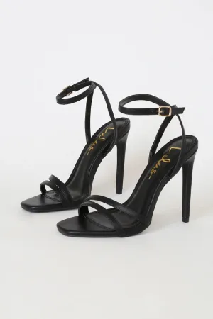 Lulus Black Ankle Strap Heel