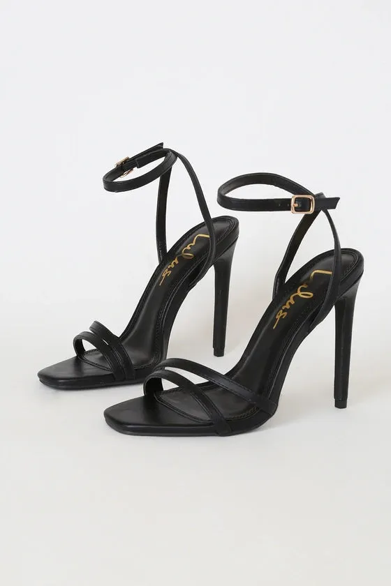 Lulus Black Ankle Strap Heel