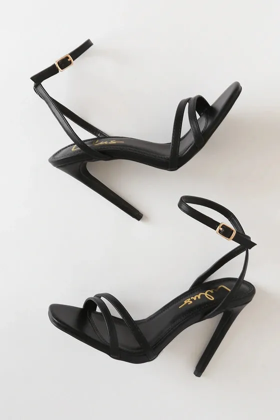 Lulus Black Ankle Strap Heel
