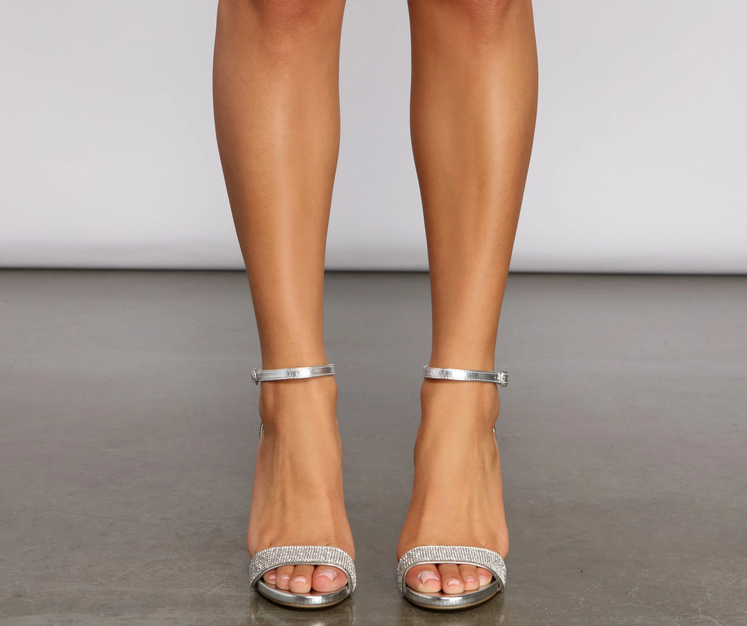 Luxe Glow Rhinestone Glitter Block Heels