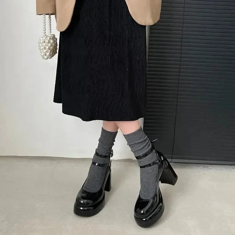 Mary Jane Ankle Strap Block Heels