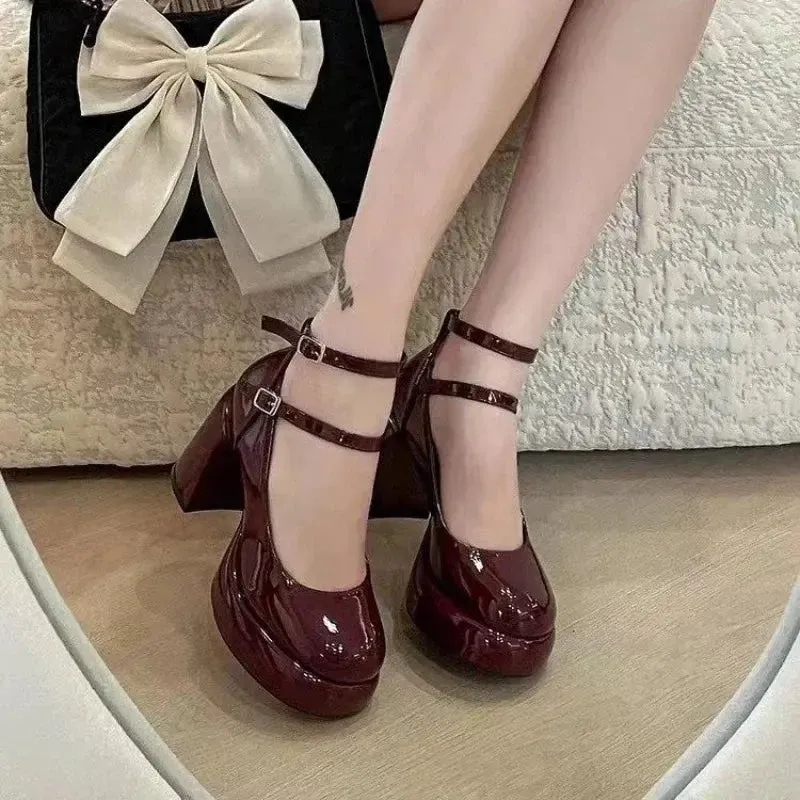 Mary Jane Ankle Strap Block Heels