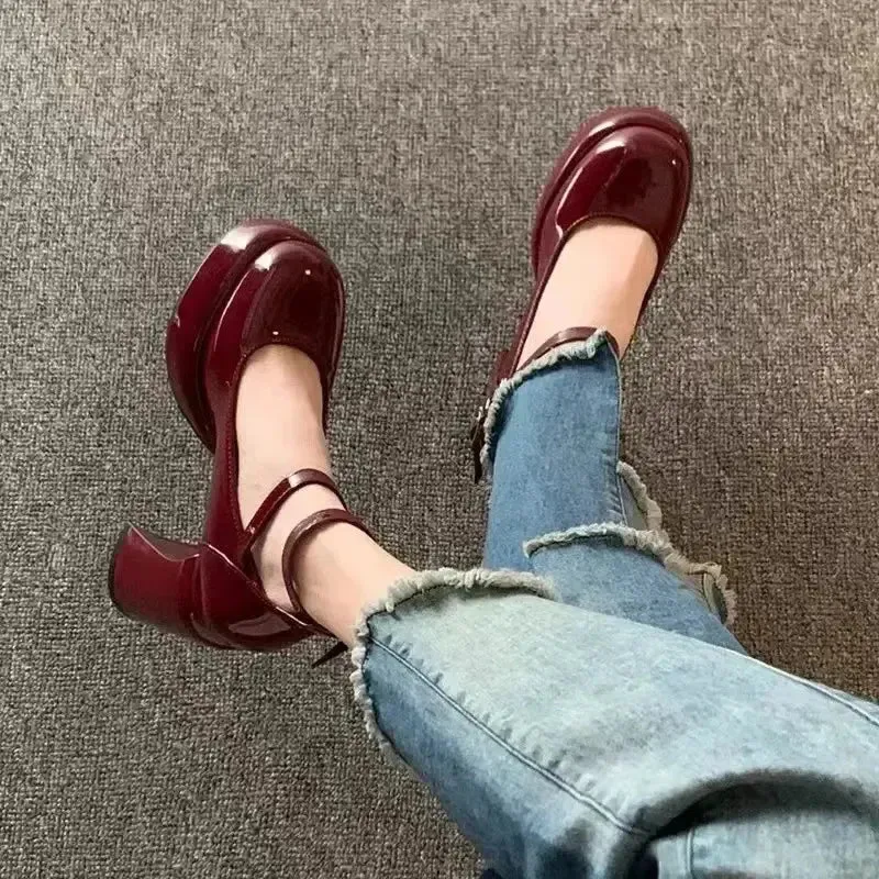 Mary Jane Ankle Strap Block Heels