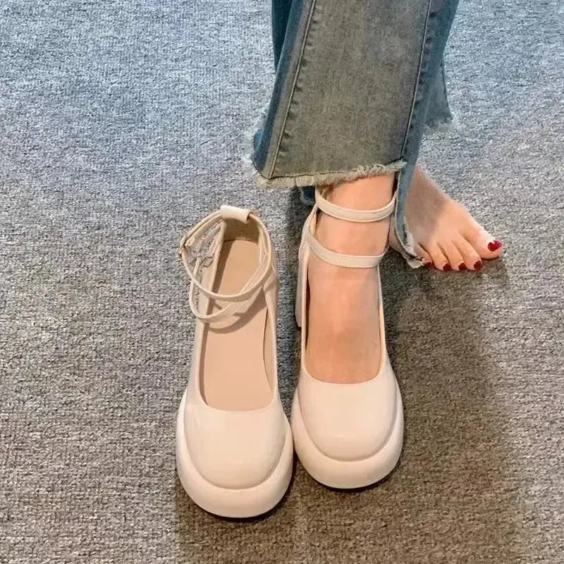 Mary Jane Ankle Strap Block Heels