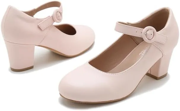 Mary Jane Shoes Women Chunky Heel Pumps Closed Round Toe Ankle Strap Block Heels Comfortable Work Wedding Dress Vintage 1920s Shoes
