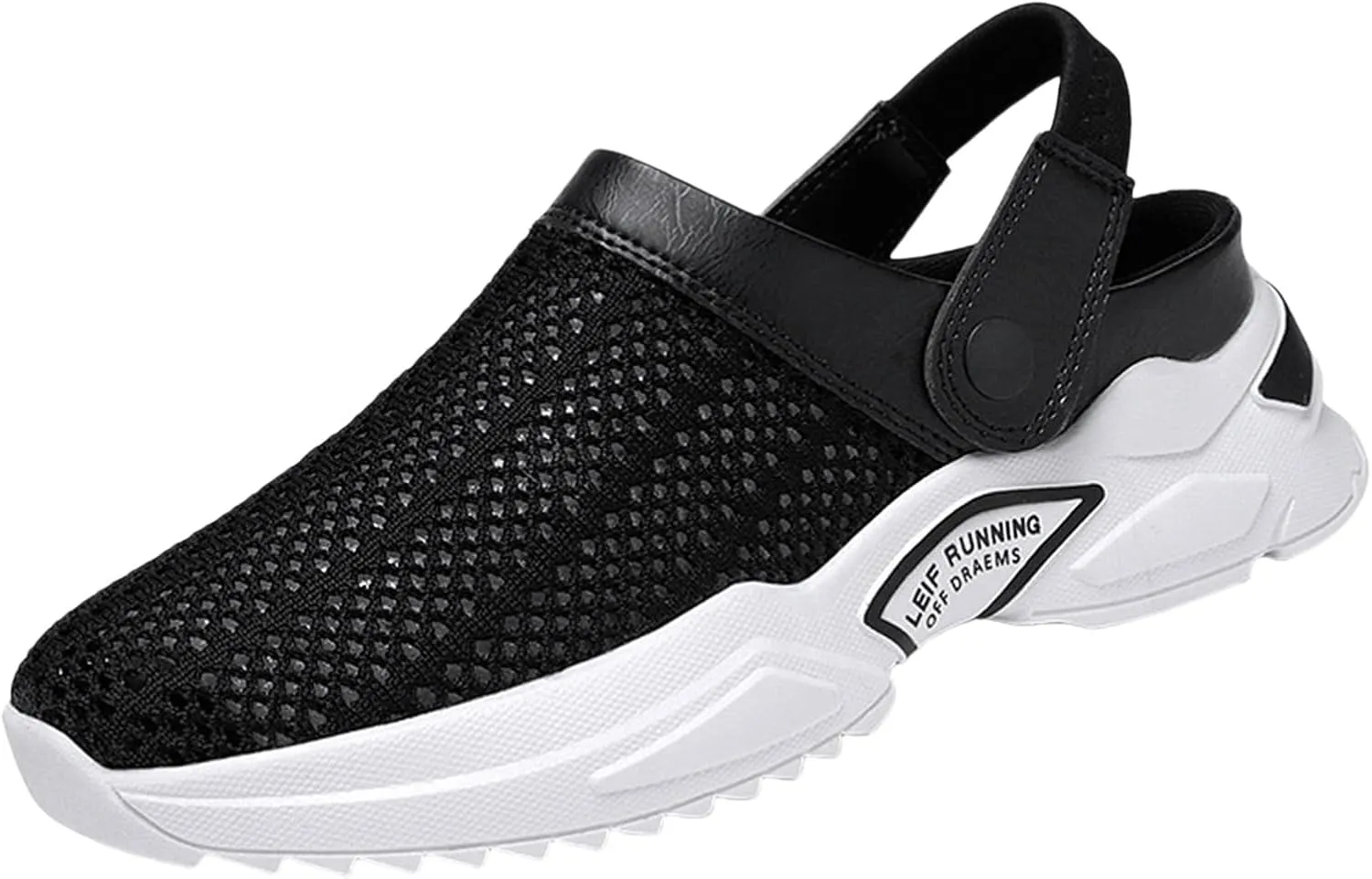 Men s orthopedic hollow-out summer sandals，Thick Sole Slip-On Knitted Clogs，Breathable Knitted Mesh Sandals with Arch Support