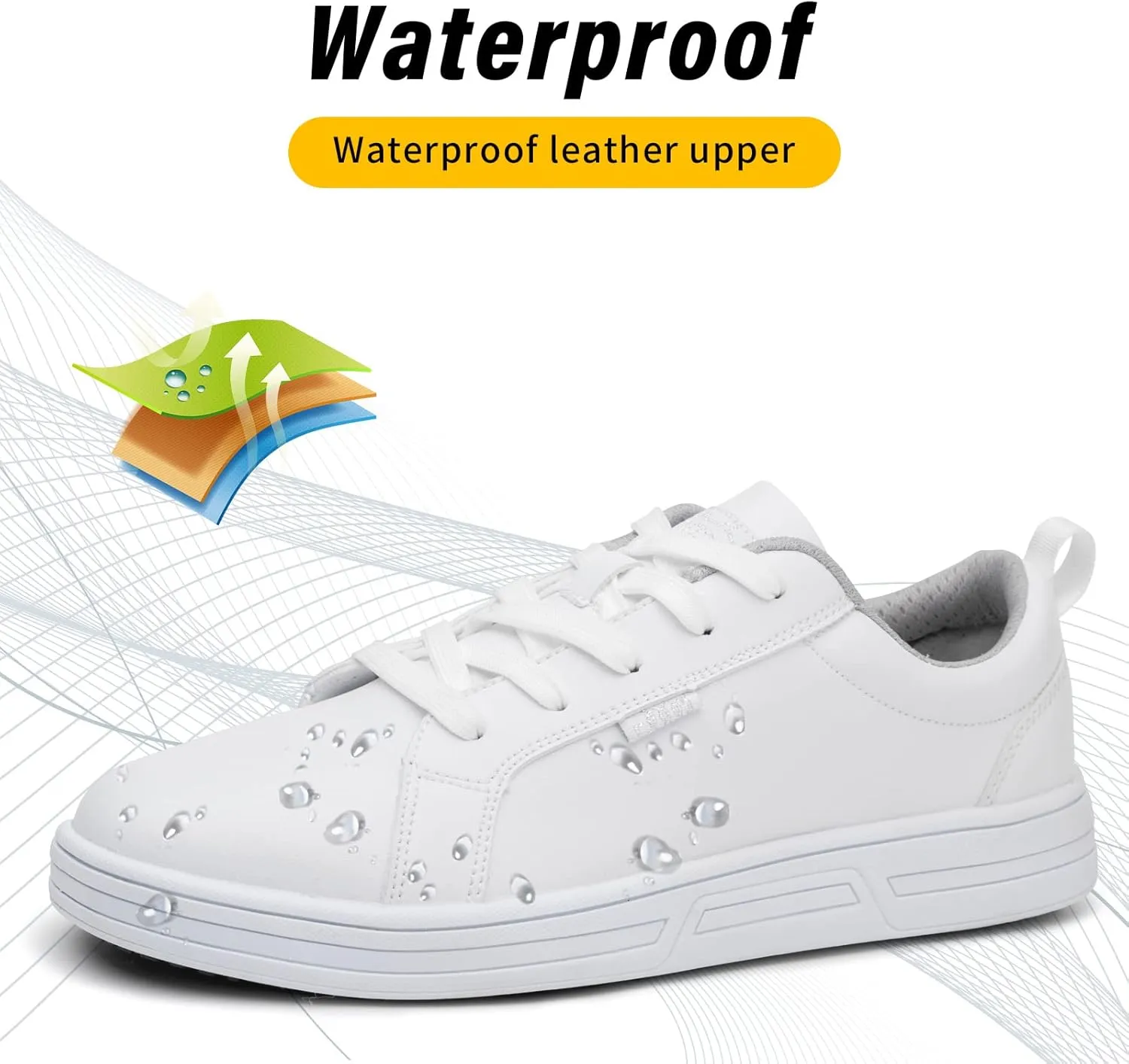 Mens Food Service Slip Resistant Work Shoes for Kitchen Restaurant Crew Nurse Shoe