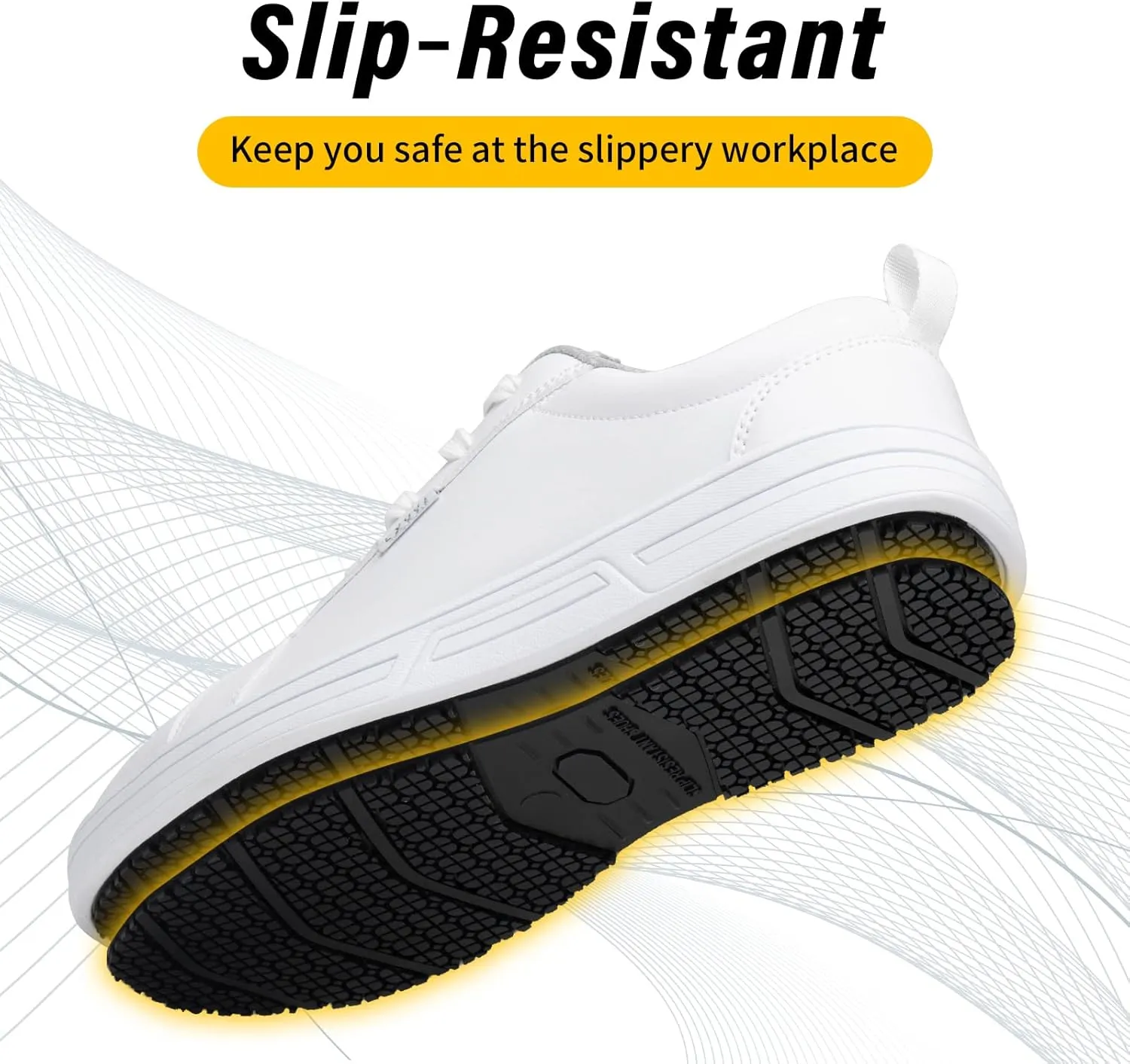 Mens Food Service Slip Resistant Work Shoes for Kitchen Restaurant Crew Nurse Shoe