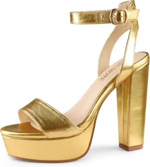 MERUMOTE Women's Fashion Platform Sandals Block Heels Wedding Summer Dress Shoes