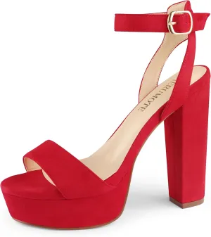 MERUMOTE Women's Fashion Platform Sandals Block Heels Wedding Summer Dress Shoes